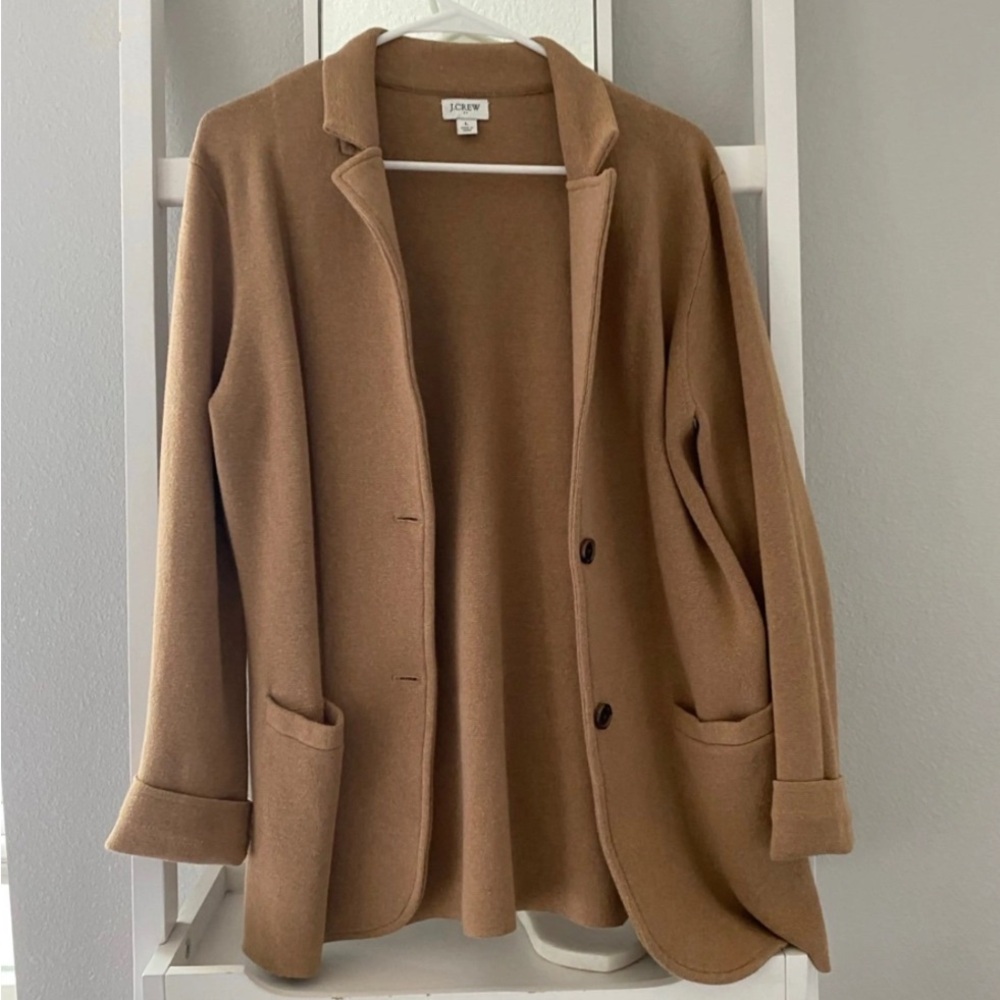 J. Crew Tan Knit Blazer